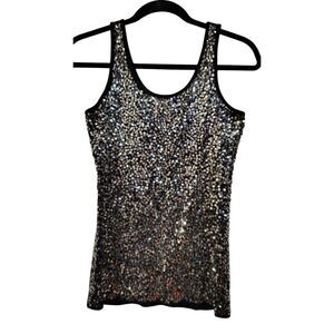 Rue21 Black and Silver‎ sequin tank top